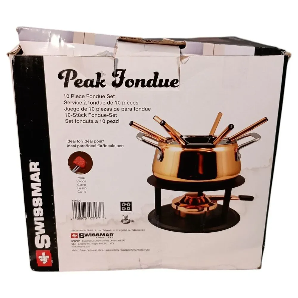Swissmar Peak 10-Piece Copper Fondue Set